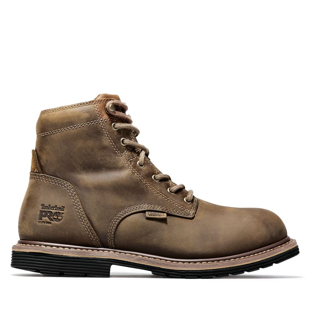 Timberland Pro Μποτακια Ανδρικα Καφε - Millworks 6" Soft Toe - Greece 7296813-FC